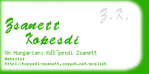 zsanett kopesdi business card